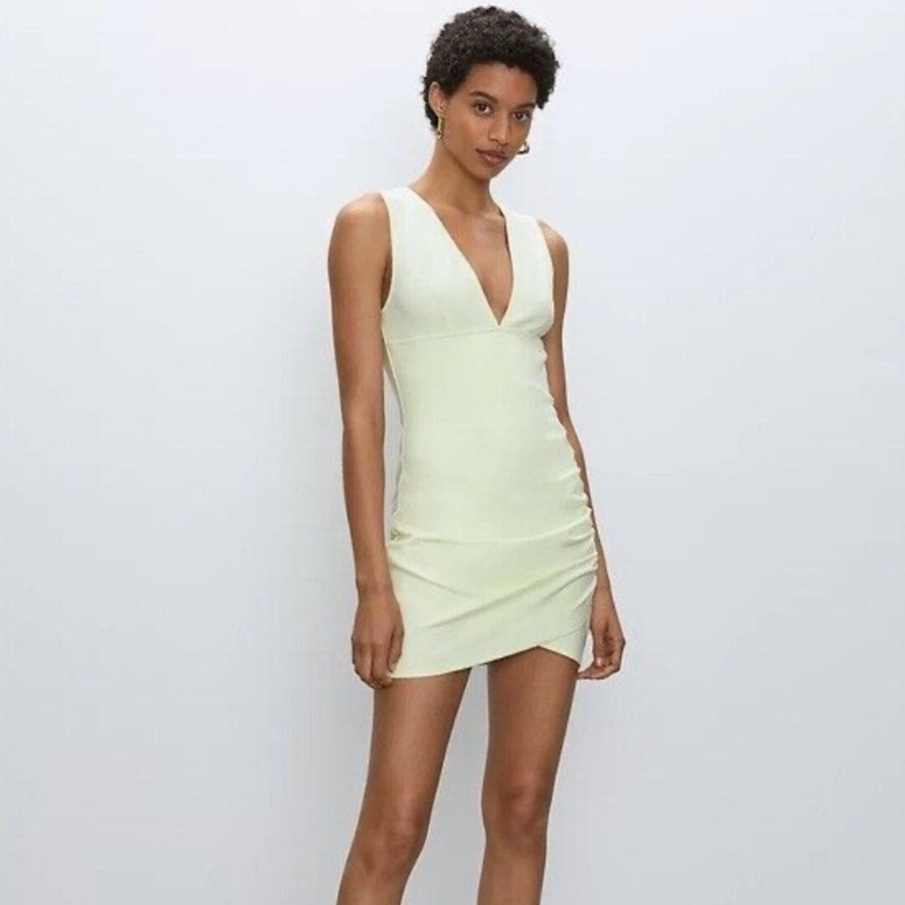 Aritzia Babaton Harrington Black Mini Sleeveless V-Neck Dress Size 8 - Picture 2 of 13